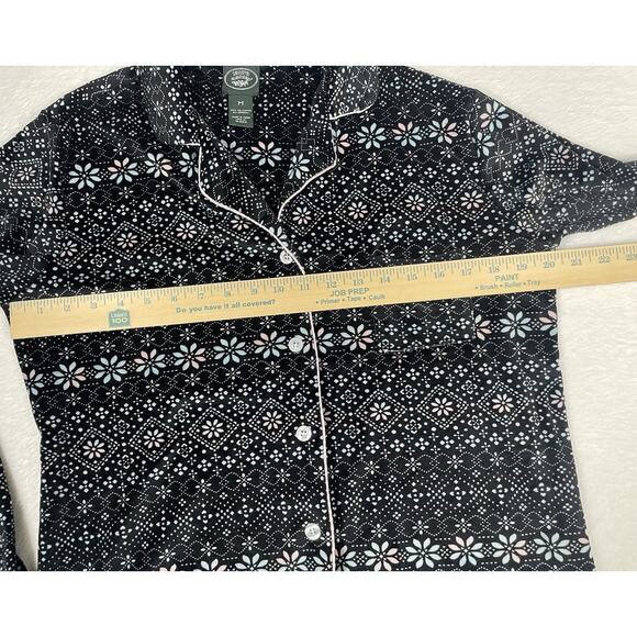 Laura Ashley Women's Pajama Set Size M Soft Fleece Fair Isle Cozy Cabin 2 Pc - Picture 10 of 14